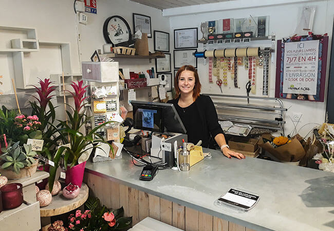 Installation caisse enregistreuse fleuriste A l’O de Rose