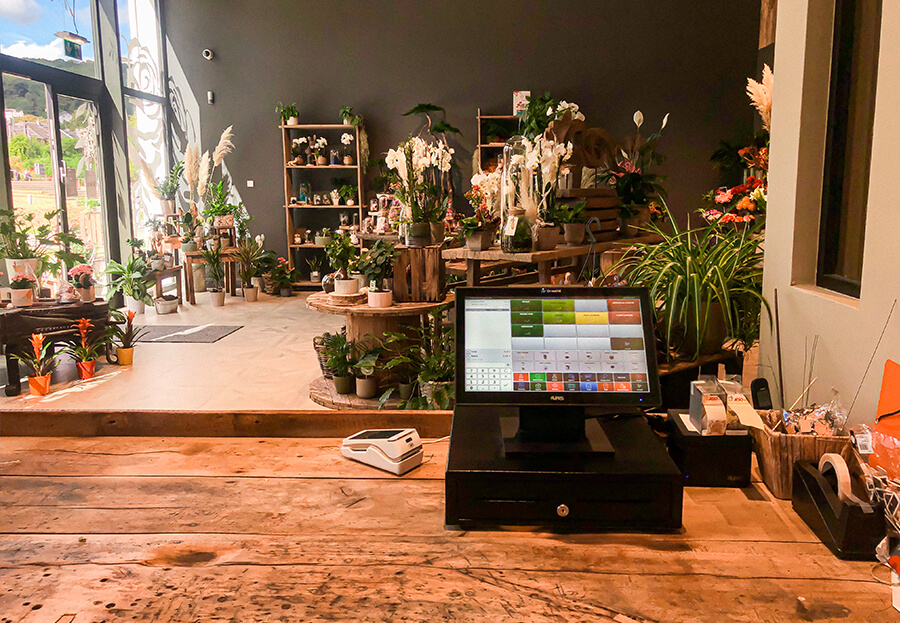 Installation caisse enregistreuse pour fleuriste la Ronde des roses