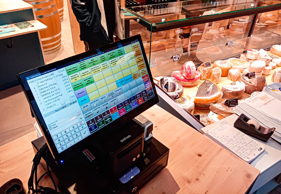 Installation caisse enregistreuse et balances fromagerie Halles de Gilly