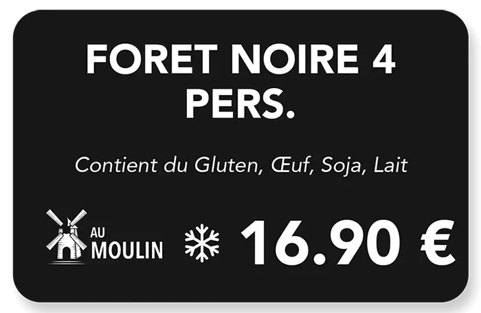 Etiquette boulangerie forêt noire Etiquette boulangerie forêt noire