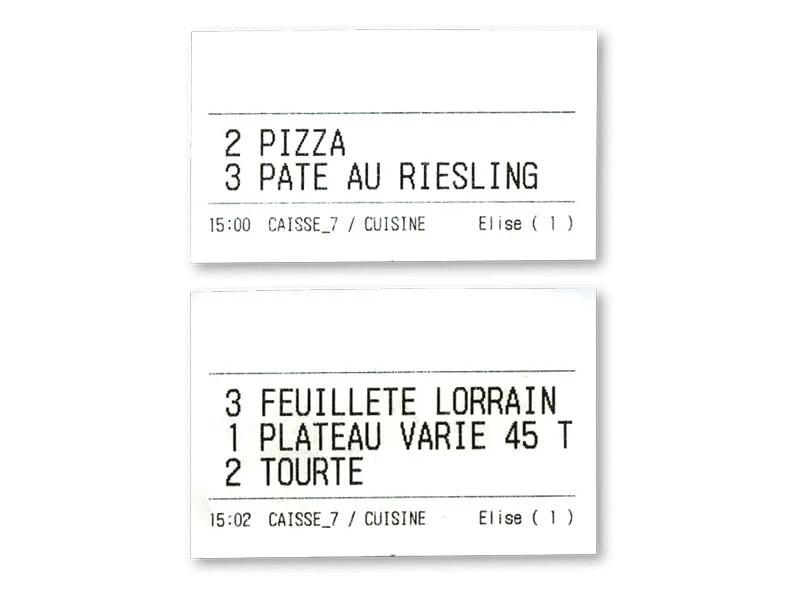 Tickets cuisine fast-food Tickets cuisine fast-food