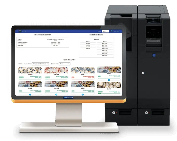 Monnayeur Glory CI-10 et application Crisalid Lycash Monnayeur Glory CI-10 et application Crisalid Lycash
