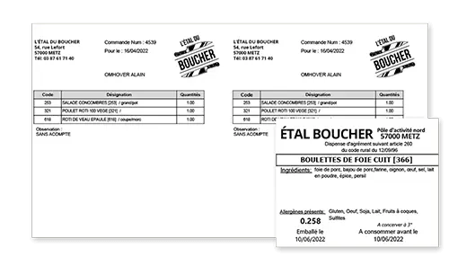 Feuille de production et étiquette commande boucherie Feuille de production et étiquette commande boucherie