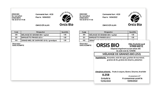 Feuille de production et étiquette commande Feuille de production et étiquette commande